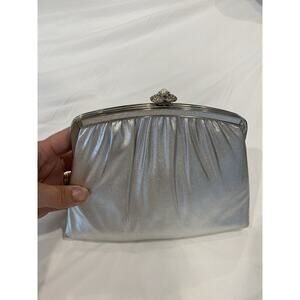 Vintage Silver Clutch with Decorative Clasp